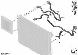 COOLING SYSTEM-EXTERNAL RADIATOR diagram for BMW 5 Series G30 530i