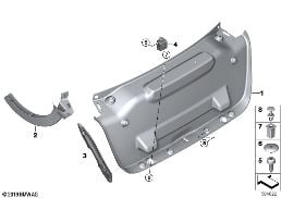 TRUNK LID TRIM PANEL diagram for BMW 2 Series F44 Gran Coupé 220iX