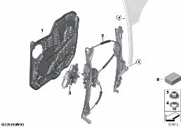 DOOR WINDOW LIFTING MECHANISM REAR diagram for BMW 8 Series F93 M8 Gran Coupe M8