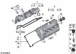 Pokrywa głowicy diagram for BMW 7 Series E65 745i