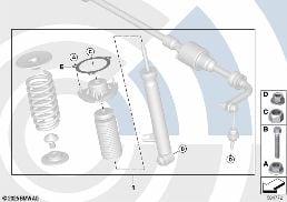 Mont.sada vzpěra MacPherson vzadu diagram for BMW X6 F16 35iX