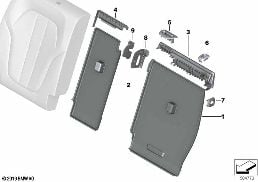 SEAT, REAR, BACKREST TRIM COVERS diagram for BMW X5 G05 30dX