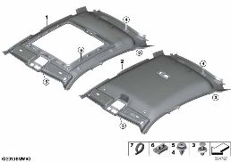 HEADLINING diagram for BMW X6 M F96 X6 M