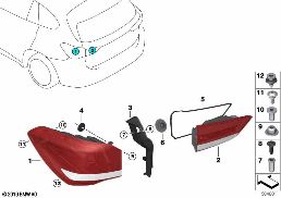 Achterlicht diagram for BMW X1L F49 LCI X1 25Li