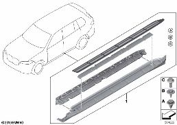 RETROFIT, ALUMINIUM RUNNING BOARD diagram for BMW X7 G07 40dX