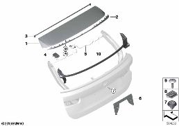 MOUNTING PARTS, TRUNK LID diagram for BMW 3 Series G21 Touring 330d