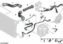COOLING SYSTEM COOLANT HOSES diagram for BMW 4 Series G22 Coupé 430dX