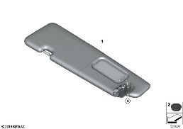 INDIVIDUAL SUN VISOR, ALCANTARA