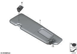 INDIVIDUAL SUN VISOR, LEATHER diagram for BMW 8 Series F91 M8 Convertible M8