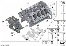Silindir-Krank gövdesi diagram for BMW 5 Series F90 M5 LCI M5 CS