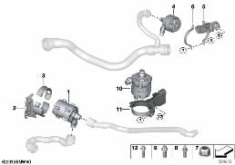 ELECTRIC WATER PUMP / MOUNT diagram for BMW 5 Series G30 530i