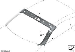 INDI.A-PILLAR / WINDSHIELD PANEL, INNER diagram for BMW 8 Series F91 M8 Convertible M8