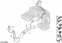 Bränsleledning och fastsättningsdelar diagram for BMW X5 G05 40dX