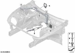 REINFORCEMENT FOR BODY, FRONT diagram for BMW 8 Series F93 M8 Gran Coupe M8