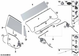 Rideaux arrière diagram for BMW Rolls-Royce Phantom RR11 Phantom