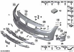 TRIM COVER, FRONT diagram for BMW 3 Series F30 335i