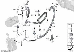 COOLANT LINES diagram for BMW X5 G05 45eX
