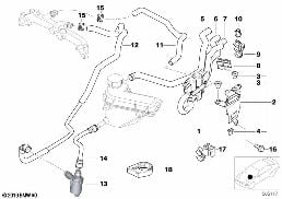 冷却液软管-泵-阀门 自动恒温空调 diagram for BMW X5 E53 4.6is