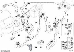 Vodní hadice nezávislé topení IHKA diagram for BMW X5 E53 4.4i