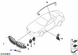 EXTERIOR TRIM / GRILL diagram for BMW 8 Series F93 M8 Gran Coupe M8