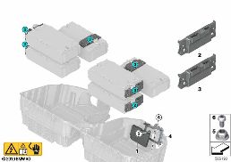 Regeleenheden hoogvoltage accueenheid diagram for BMW 5 Series G30 530e