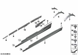 M COVER FOR ROCKER PANEL / WHEEL ARCH diagram for BMW 8 Series F93 M8 Gran Coupe M8