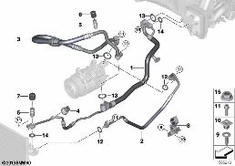 COOLANT LINES diagram for BMW 5 Series G30 LCI 520d