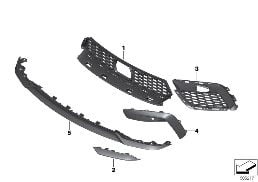 M TRIM DECOR ELEMENTS, FRONT diagram for BMW 8 Series F93 M8 Gran Coupe M8