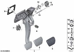 PEDAL ASSEMBLY, AUTOMATIC TRANSMISSION diagram for BMW 3 Series G20 Sedan 318d