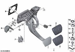 PEDAL ASSEMBLY, AUTOMATIC TRANSMISSION diagram for BMW 3 Series G20 Sedan 318d