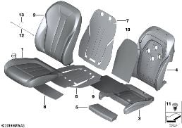SEAT FRONT, UPHLSTRY/COVER, COMFORT SEAT diagram for BMW X5 G05 30dX