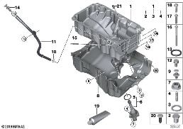 OIL PAN/OIL LEVEL INDICATOR diagram for BMW 2 Series G42 220d