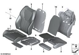 SEAT, FRONT, UPHLSTRY, COVER, SPORT SEAT diagram for BMW X5 G05 30dX