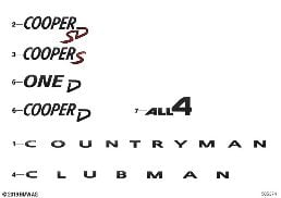 LETTERING - PIANO BLACK R5X, R60 diagram for BMW MINI R56 LCI Cooper S