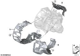 Převodovka montážní díly diagram for BMW 1 Series F40 116d
