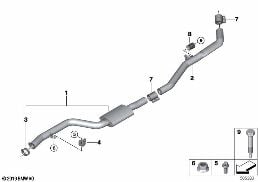 キャタライザー/プリ マフラー diagram for BMW X5 G05 40iX