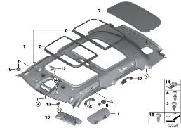 แผงบุหลังคา diagram for BMW MINI Countryman F60 One
