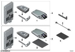 BMW DISPLAY KEY / SET RADIO R/C W/ BDC diagram for BMW 4 Series G22 Coupé M440dX