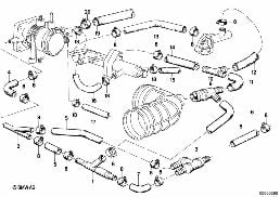 Moteur à commande par dépression diagram for BMW 3 Series E30 320i