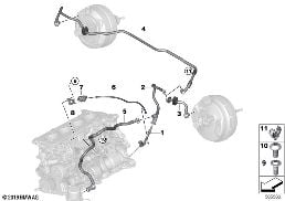 真空管路 制动助力器 diagram for BMW X3 G01 LCI 30eX