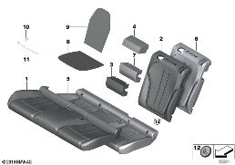 SEAT, REAR, UPHLSTRY/COVER, LOAD-THROUGH diagram for BMW X6 F16 35iX