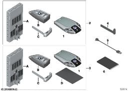 BMW DISPLAY KEY / SET RADIO R/C W/ BDC diagram for BMW 3 Series G20 Sedan 330d