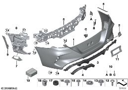 M TRIM, REAR diagram for BMW 8 Series F93 M8 Gran Coupe M8