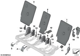 SEAT, REAR, SEAT TRIM COVERS diagram for BMW 2 Series F46 Gran Tourer 218i