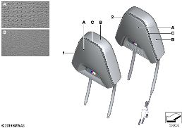 INDIVIDUAL HEAD RESTRAINT M SPORT SEAT diagram for BMW 8 Series F91 M8 Convertible M8