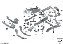 WIRING HARNESS COVERS/CABLE DUCTS diagram for BMW 7 Series F01 LCI 740dX