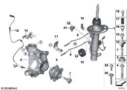 STRUT, FRONT, EDC/MOUNTING PARTS diagram for BMW X3 G01 30iX