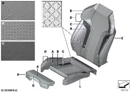 INDIVIDUAL COVER M SPORT SEAT diagram for BMW 8 Series F91 M8 Convertible M8