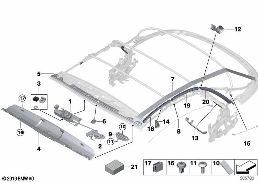FOLDING TOP MOUNTING PARTS diagram for BMW 2 Series F23 LCI 225d