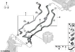 COOLANT HOSES FOR AUXILIARY HEATER diagram for BMW 4 Series G23 Convertible LCI 420i
